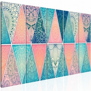 Quadro - Oriental Triangles (5 Parts) Narrow - 200x80