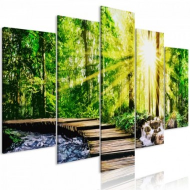 Quadro - Forest Footbridge (5 Parts) Wide - 200x100