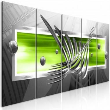 Quadro - Silver Wings (5 Parts) Narrow Green - 200x80
