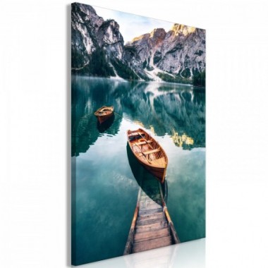 Quadro - Boats In Dolomites (1 Part) Vertical - 80x120