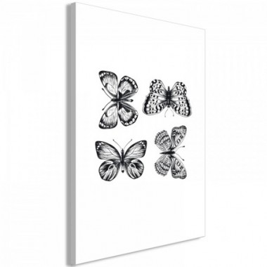 Quadro - Four Butterflies (1 Part) Vertical - 60x90