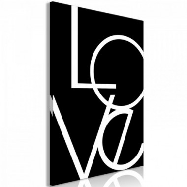 Quadro - Black and White: Love (1 Part) Vertical -...