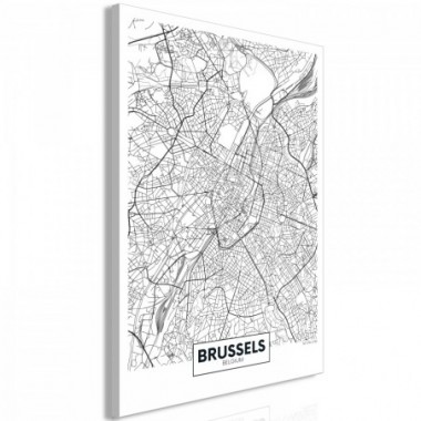 Quadro - Map of Brussels (1 Part) Vertical - 80x120