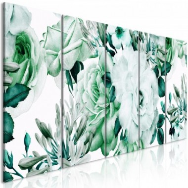 Quadro - Rose Composition (5 Parts) Narrow Green -...