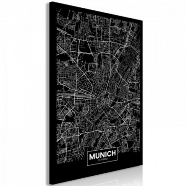 Quadro - Dark Map of Munich (1 Part) Vertical - 60x90