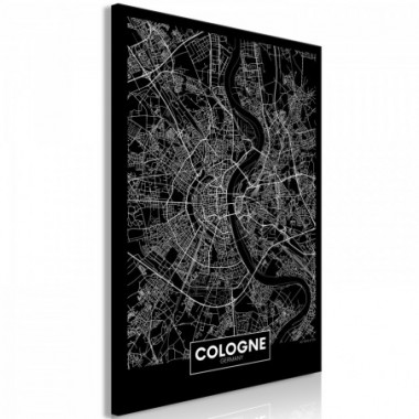 Quadro - Dark Map of Cologne (1 Part) Vertical - 60x90