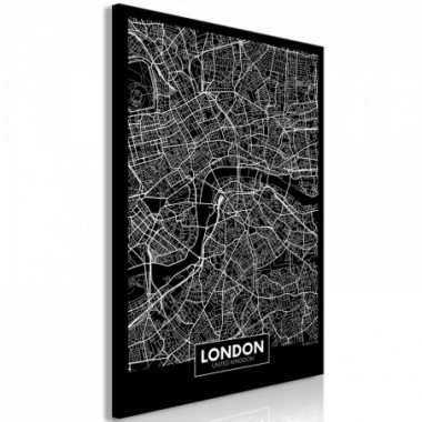 Quadro - Dark Map of London (1 Part) Vertical - 40x60
