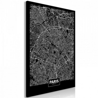 Quadro - Dark Map of Paris (1 Part) Vertical - 40x60