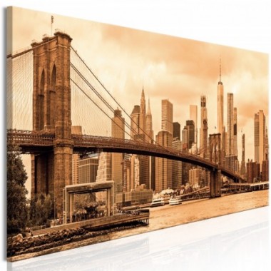 Quadro - Road to Manhattan (1 Part) Narrow Sepia -...