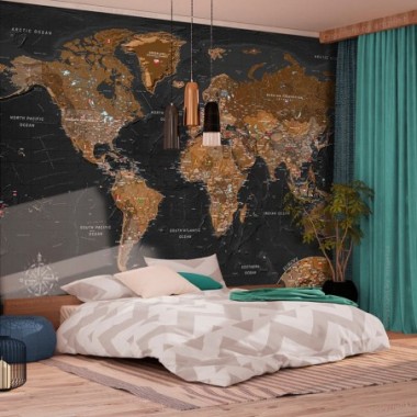 Fotomurale - World: Stylish Map - 150x105