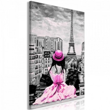 Quadro - Paris Colour (1 Part) Vertical Pink - 60x90
