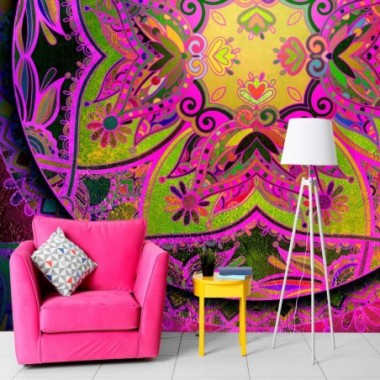 Fotomurale adesivo - Mandala: Pink Expression - 245x175