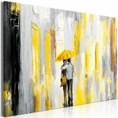 Quadro - Umbrella in Love (1 Part) Wide Yellow - 90x60