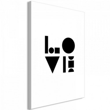 Quadro - Black, White and Love (1 Part) Vertical -...