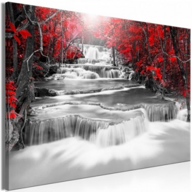 Quadro - Cascade of Thoughts (1 Part) Wide Red - 90x60