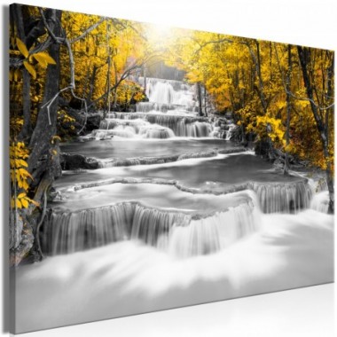Quadro - Cascade of Thoughts (1 Part) Wide Yellow -...