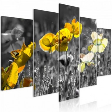 Quadro - Yellow Poppies (5 Parts) Wide - 200x100