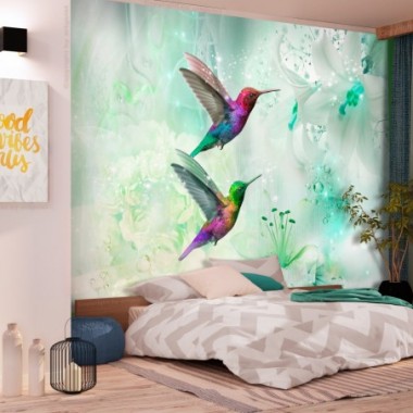 Fotomurale - Colourful Hummingbirds (Green) - 400x280