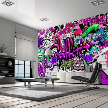 Fotomurale -  Purple Graffiti - 350x245