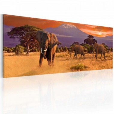 Quadro - La marcia degli Elefanti africani - 135x45