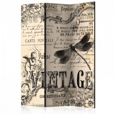 Paravento - Vintage Correspondence [Room Dividers] -...