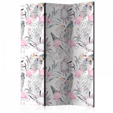 Paravento - Flamingos and Twigs [Room Dividers] -...
