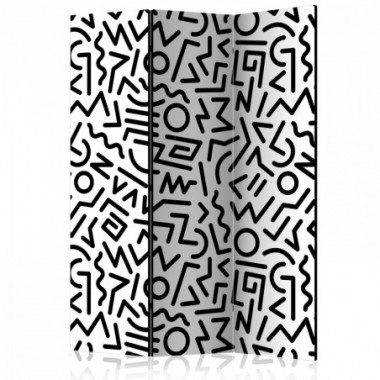 Paravento - Black and White Maze [Room Dividers] -...