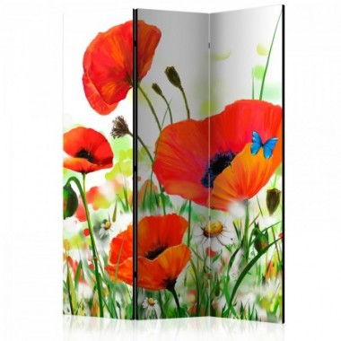 Paravento - Country poppies [Room Dividers] - 135x172