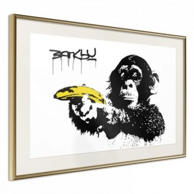 Poster - Banksy: Monkey with Banana [Poster] - 60x40