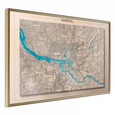 Poster - Isometric Map: Hamburg [Poster] - 45x30