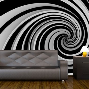 Fotomurale - Black and white swirl - 400x309