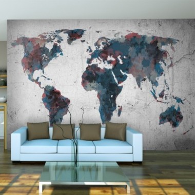 Fotomurale - World map on the wall - 400x309