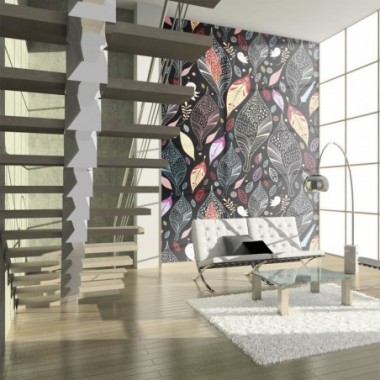 Fotomurale - Foglie d'autunno su fondo nero - 400x309