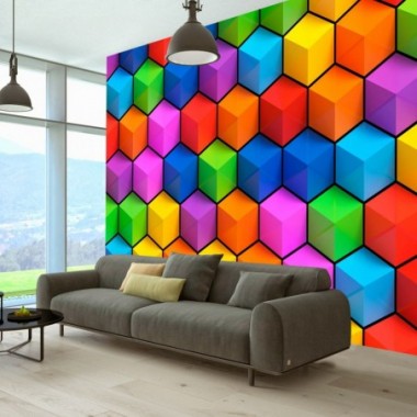 Fotomurale adesivo - Rainbow Geometry - 98x70