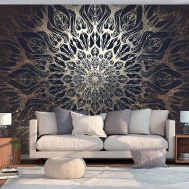 Fotomurale adesivo - Spider Web (Brown) - 98x70