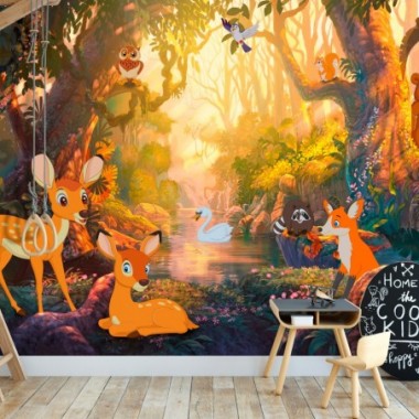 Fotomurale adesivo - Animals in the Forest - 98x70