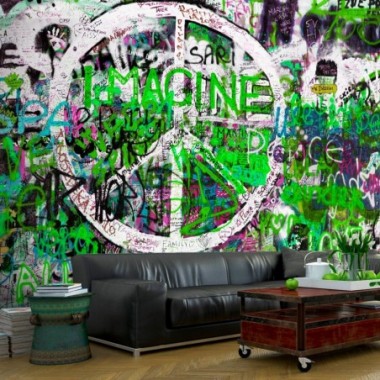 Fotomurale - Green Graffiti - 100x70