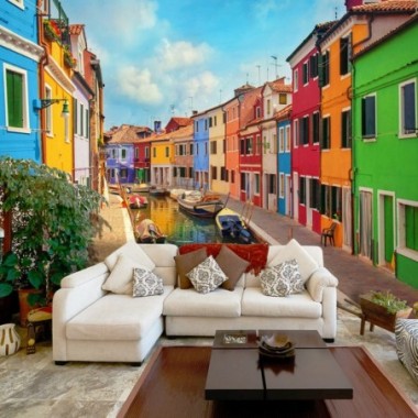 Fotomurale -  Colorful Canal in Burano - 400x280