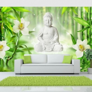 Fotomurale adesivo - Buddha e natura - 98x70