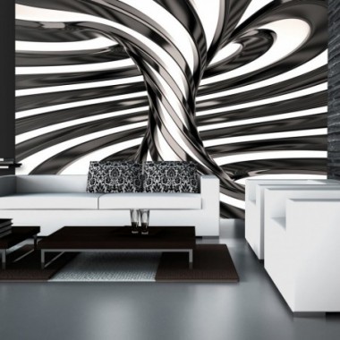 Fotomurale - Black and white swirl - 100x70