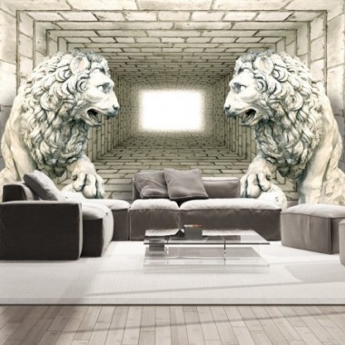 Fotomurale adesivo - Chamber of lions - 98x70