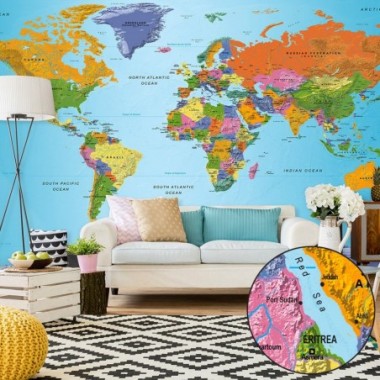 Fotomurale adesivo - World Map: Colourful Geography...