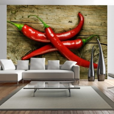 Fotomurale - Spicy chili peppers - 250x193
