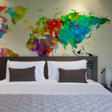 Fotomurale - Paint splashes map of the World - 250x193