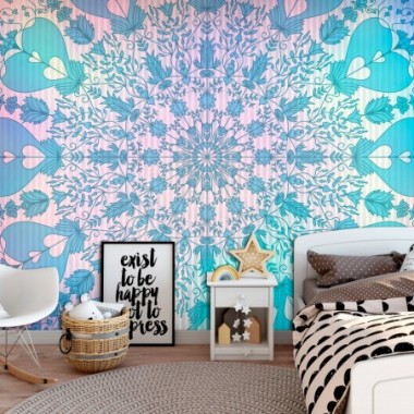 Fotomurale adesivo - Girly Mandala (Blue) - 441x315