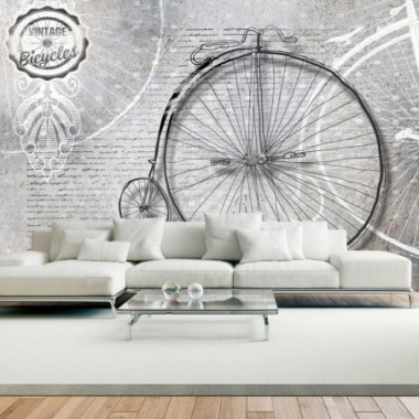Fotomurale - Vintage bicycles - black and white -...