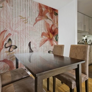 Fotomurale - Fiori e farfalle - 300x231