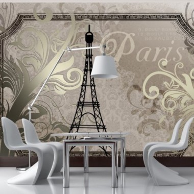 Fotomurale - Vintage Paris - color oro - 300x210