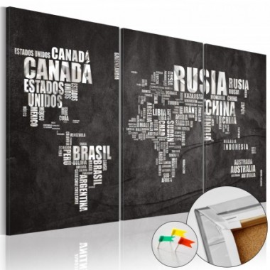 Quadri di sughero - El Mundo [Cork Map] - 120x80