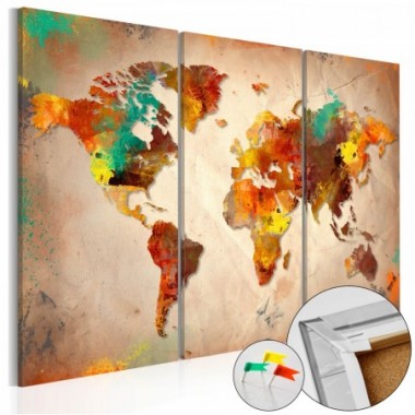 Quadri di sughero - Painted World [Cork Map] - 60x40